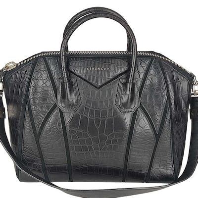 borsa givenchy in pelle di coccodrillo|Borsa a spalla con effetto pelle di coccodrillo .